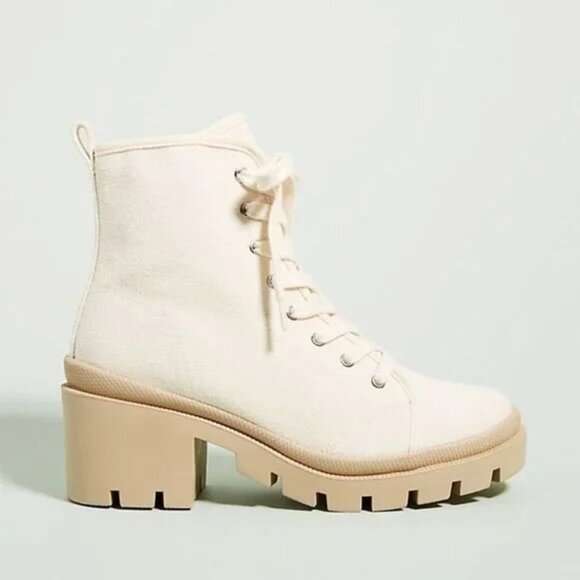 Anthropologie Justine Canvas Lace-Up Boots - Picture 2 of 9